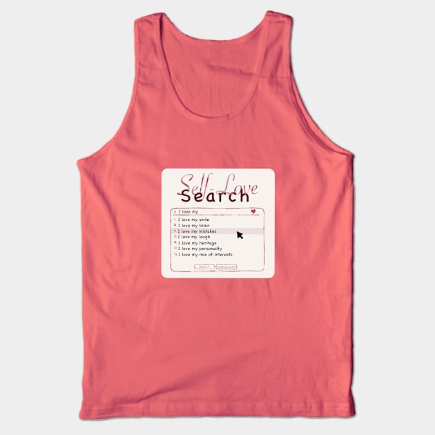 Self-Love Search - Anti Valentine’s Day Google Doodle Tank Top by The Cozy Art Club